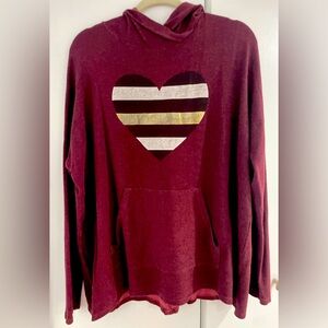 Sundry Striped Heart Hoodie Size 3 or M/L